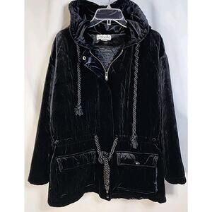 Vintage Rafaella Black Velvet Jacket / Coat Sz 6
